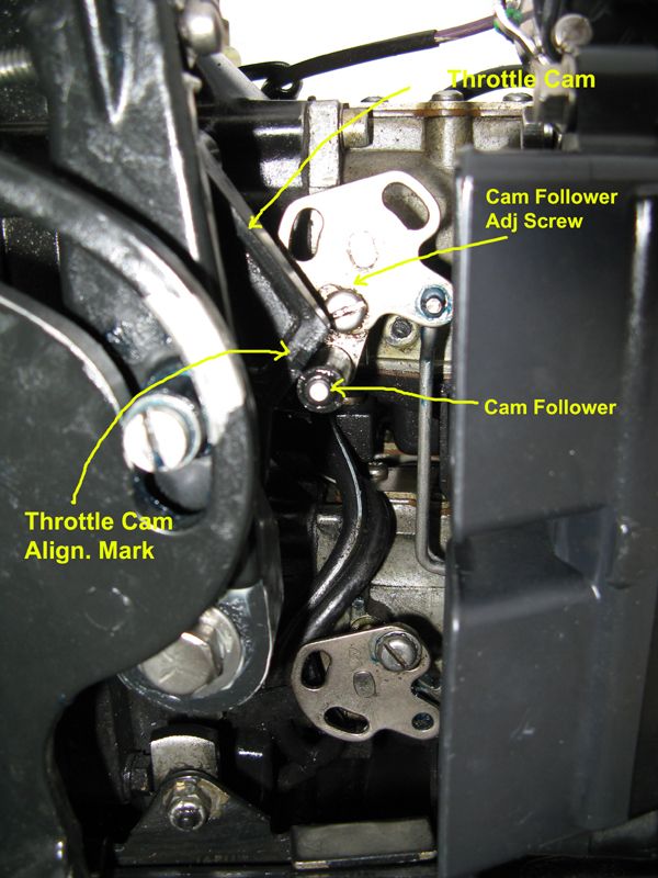 1989 Johnson 100 J100STLCEM Cam Follower Pickup Adjustment Johnson